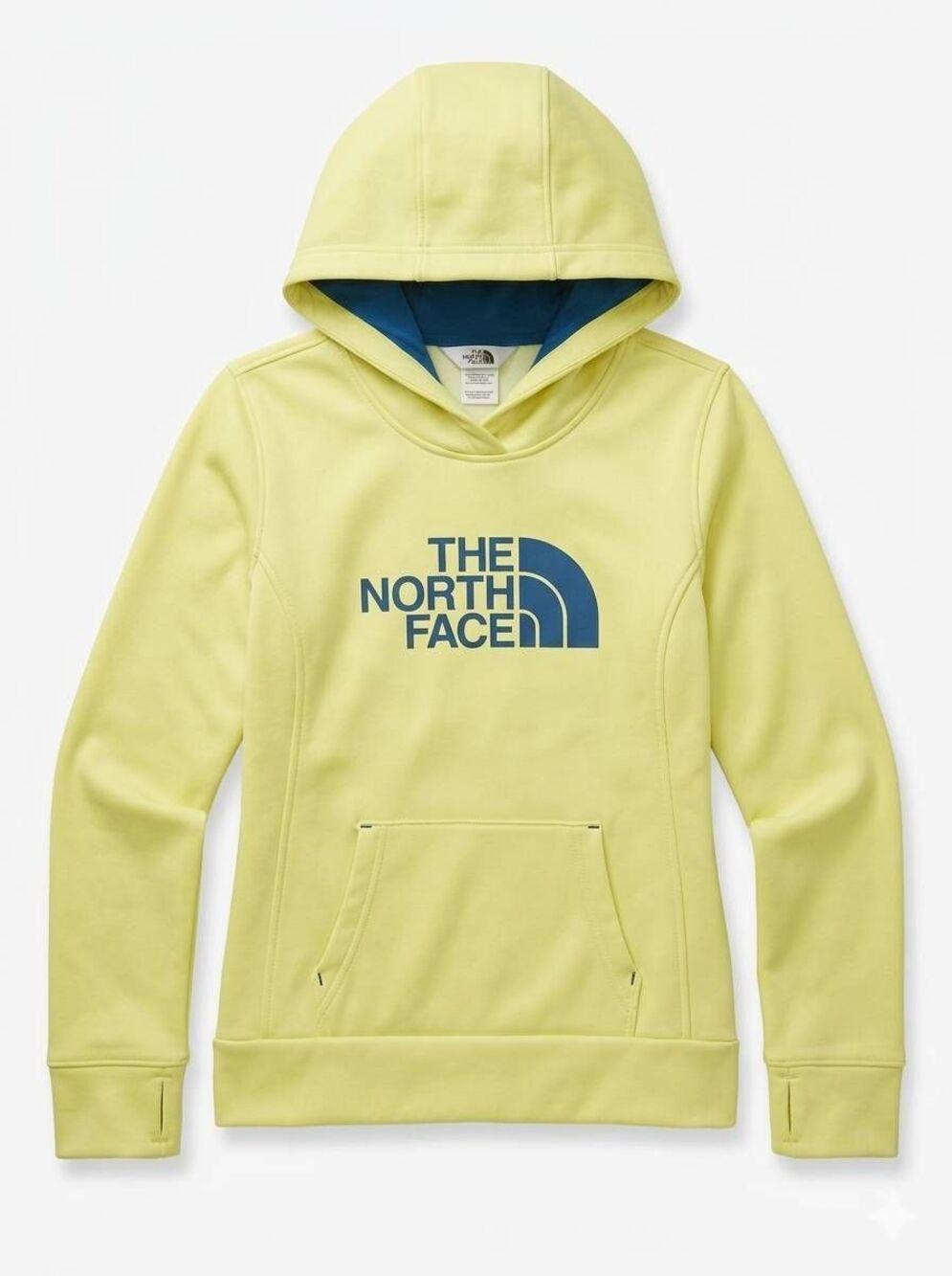 🔸️North Face Neon Yellow Tekno Hoodie Sweatshirt Small